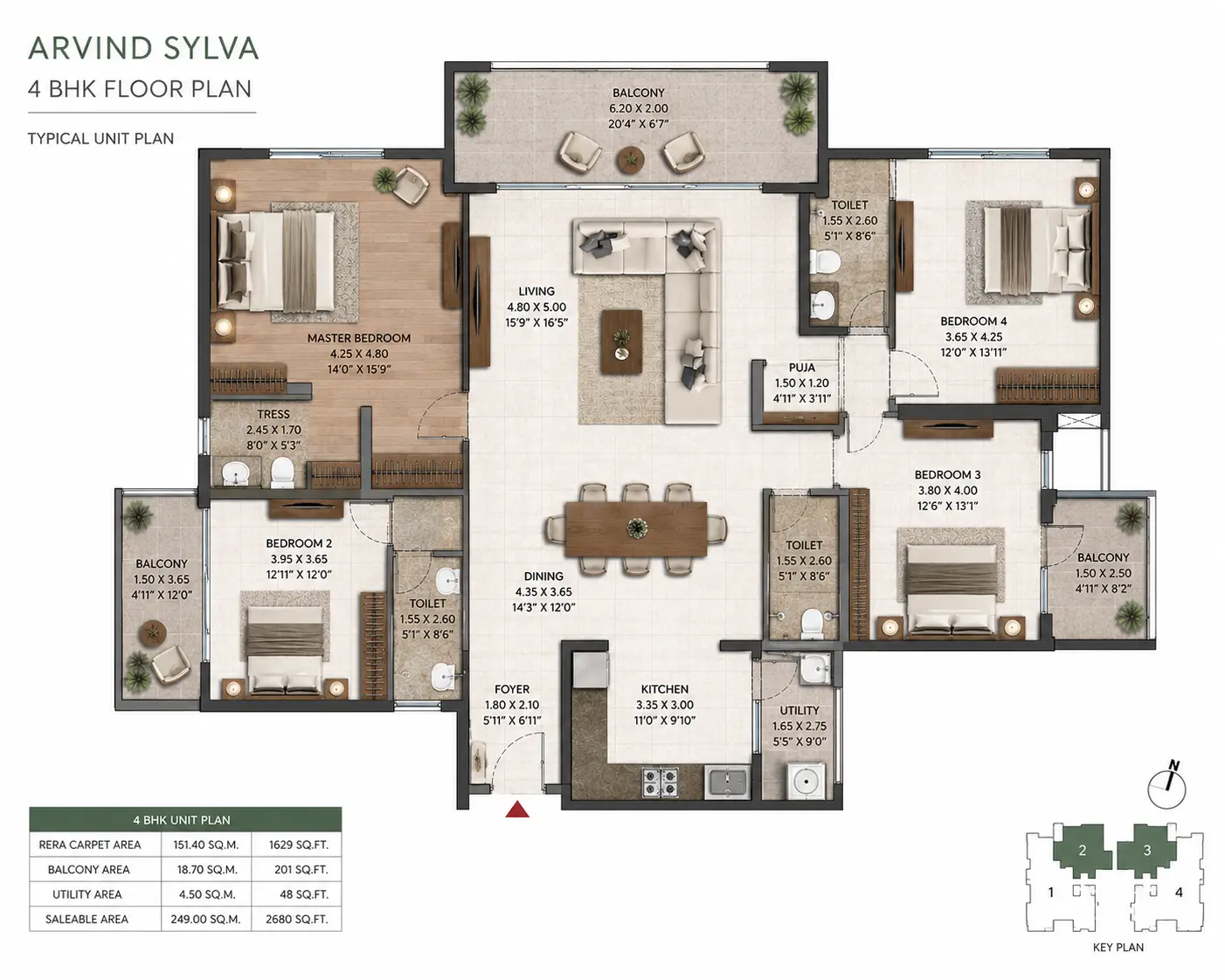 Arvind Sylva Sarjapur 4 BHK Luxe floor plan layout